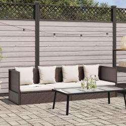 Lit de avec coussin et oreillers R&eacute;sine tress&eacute;e Marron