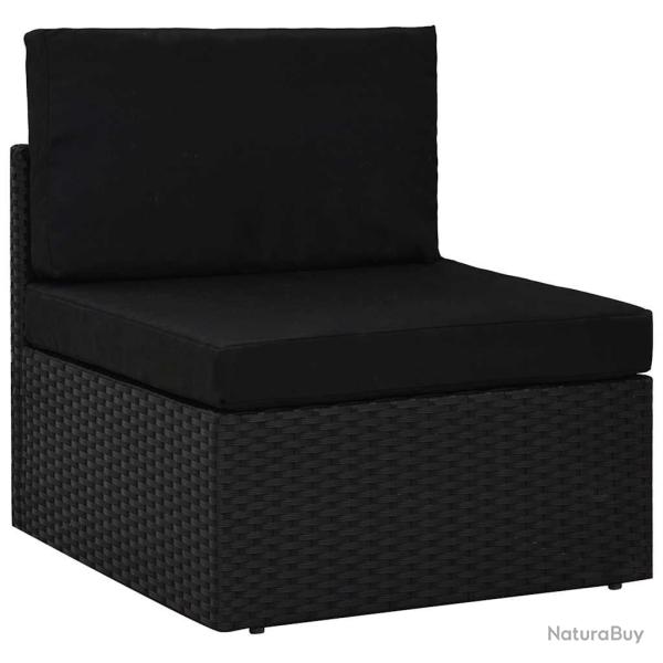 Canap� central sectionnel en r�sine tress�e noir