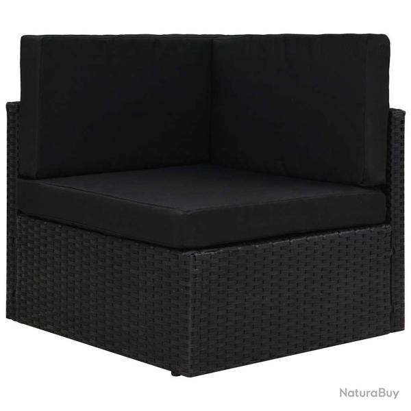 Canap� d'angle sectionnel, en r�sine tress�e, noir, pour le salon