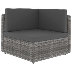 Canap&eacute; d'angle sectionnel, en r&eacute;sine tress&eacute;e, gris, pour le salon