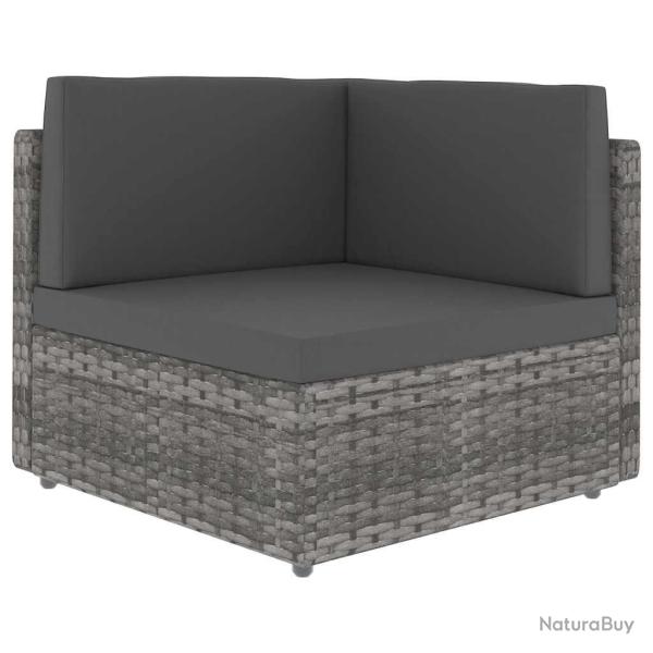 Canap� d'angle sectionnel, en r�sine tress�e, gris, pour le salon