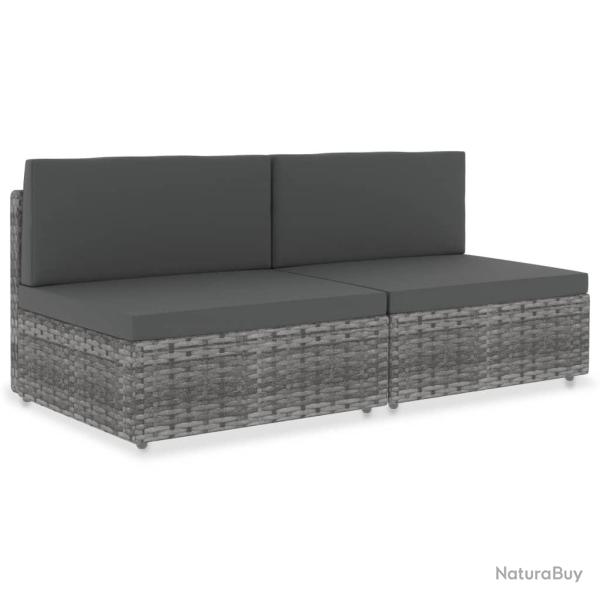 Canap� sectionnel 2 places R�sine tress�e Gris