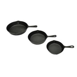 Lot de 3 po&ecirc;les en fonte