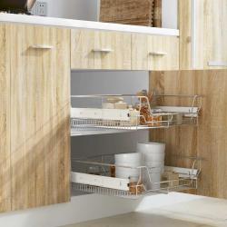 Panier en treillis m&eacute;tallique 2 pcs 600 mm Argent&eacute;
