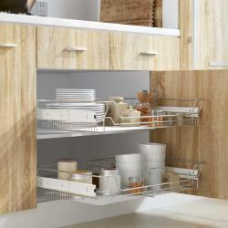 Panier en treillis m&eacute;tallique 2 pcs 800 mm Argent&eacute;