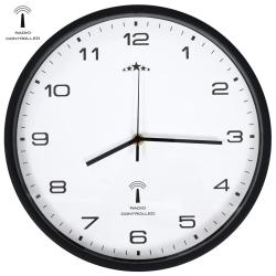 Horloge murale radioguid&eacute;e Mouvement &agrave; quartz 31 cm Blanc/noir