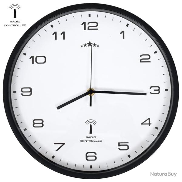 Horloge murale radioguid�e Mouvement � quartz 31 cm Blanc/noir
