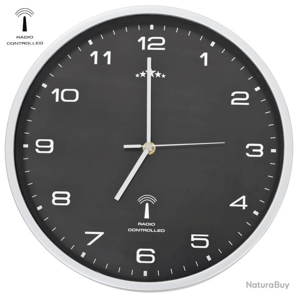 Horloge murale radioguid�e avec mouvement � quartz 31 cm Noir
