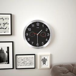 Horloge murale &agrave; quartz Hygrom&egrave;tre et thermom&egrave;tre 30 cm Noir