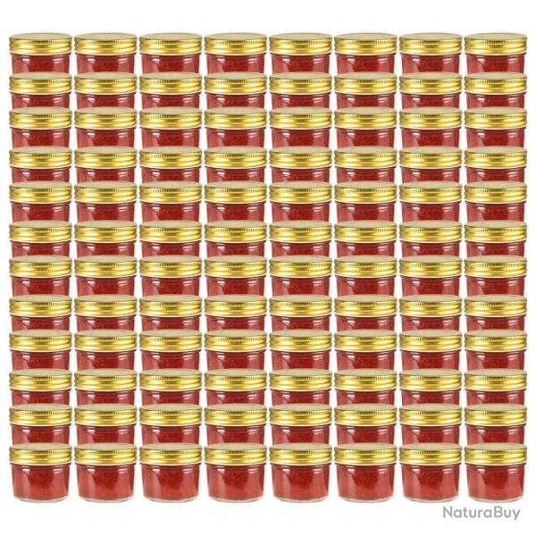 Pots � confiture avec couvercle dor� 96 pcs Verre 110 ml