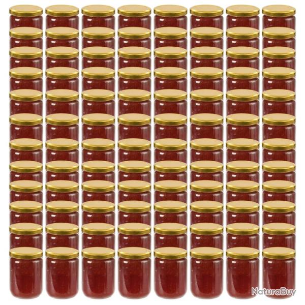 Pots � confiture avec couvercle dor� 96 pcs Verre 230 ml