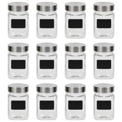Pots de conservation avec autocollant 12 pcs 300 ml