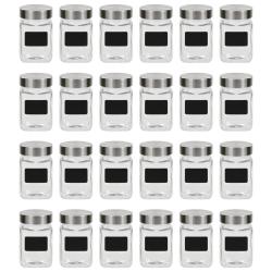 Pots de conservation avec autocollant 24 pcs 300 ml