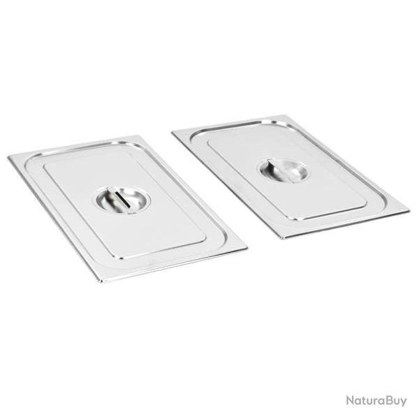 Couvercles de plateau 2 pcs GN 1/1 Acier inoxydable