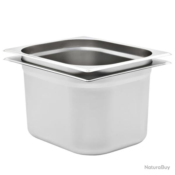 R�cipients Gastronorm 2 pcs GN 1/2 200 mm Acier inoxydable