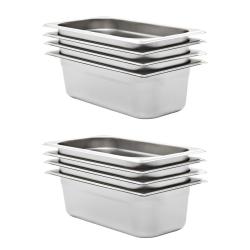 R&eacute;cipients Gastronorm 8 pcs GN 1/3 100 mm Acier inoxydable