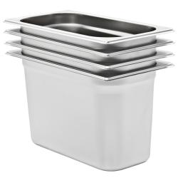 R&eacute;cipients Gastronorm 4 pcs GN 1/3 200 mm Acier inoxydable