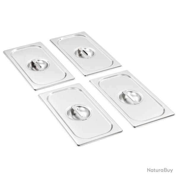 Couvercles de plateau 4 pcs GN 1/3 Acier inoxydable