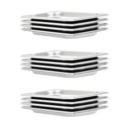 R&eacute;cipients Gastronorm 12 pcs GN 1/4 20 mm Acier inoxydable