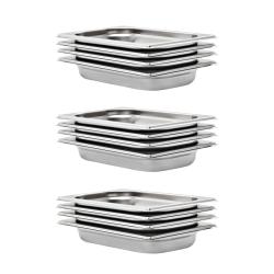 R&eacute;cipients Gastronorm 12 pcs GN 1/4 40 mm Acier inoxydable