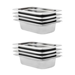R&eacute;cipients Gastronorm 8 pcs GN 1/4 65 mm Acier inoxydable