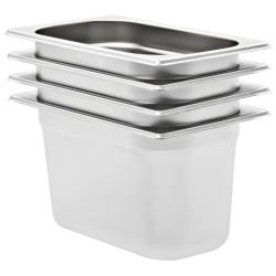 R&eacute;cipients Gastronorm 4 pcs GN 1/4 150 mm Acier inoxydable
