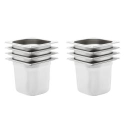 R&eacute;cipients Gastronorm 8 pcs GN 1/6 150 mm Acier inoxydable