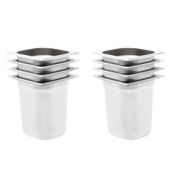 R&eacute;cipients Gastronorm 8 pcs GN 1/6 200 mm Acier inoxydable