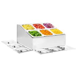 R&eacute;cipient Gastronorm avec 6 bacs GN 1/6 Acier inoxydable