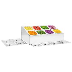 R&eacute;cipient Gastronorm avec 8 bacs GN 1/6 Acier inoxydable