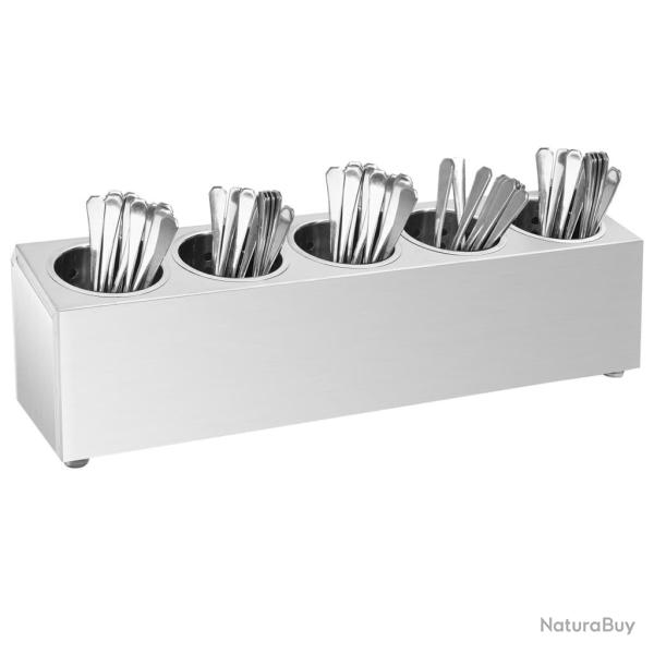 Porte-couverts 5 grilles Rectangulaire Acier inoxydable