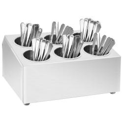 Porte-couverts 6 grilles Carr&eacute; Acier inoxydable