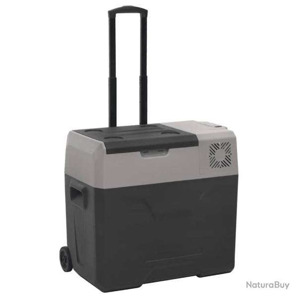Glaci�re avec roue et poign�e noir et gris 40 L polypropyl�ne