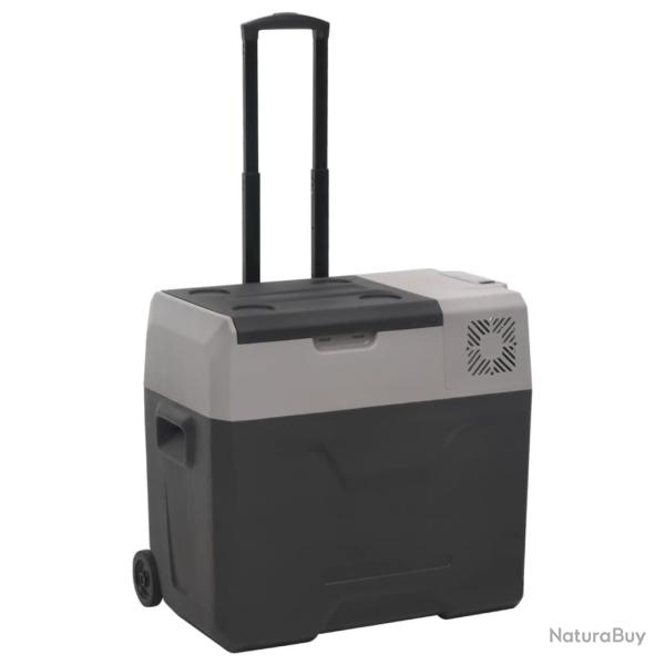 Glaci�re avec roue et poign�e noir et gris 50 L polypropyl�ne