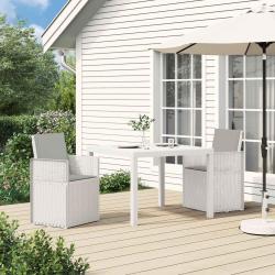 Chaises de salle &agrave; manger 2 pcs Blanc et gris clair PP