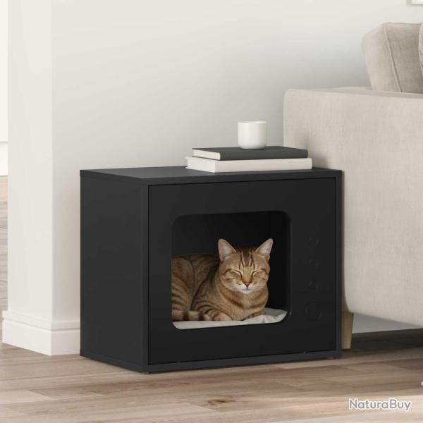 Maison pour chat Noir 51 x 30 x 42,5 cm Bois d'ing�nierie