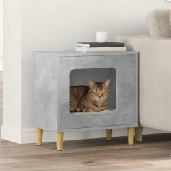 Maison pour chat B&eacute;ton 51 x 30 x 52 cm Bois d'ing&eacute;nierie