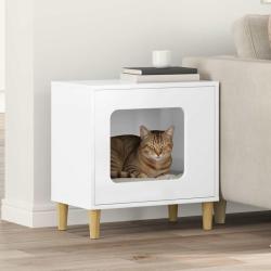 Maison pour chat Blanc Brillant 51 x 30 x 52 cm