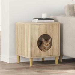 Maison pour chat 42,5 x 40 x 53 cm Bois d'ing&eacute;nierie