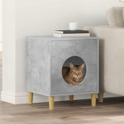 Maison pour chat B&eacute;ton 42,5 x 40 x 53 cm Bois d'ing&eacute;nierie