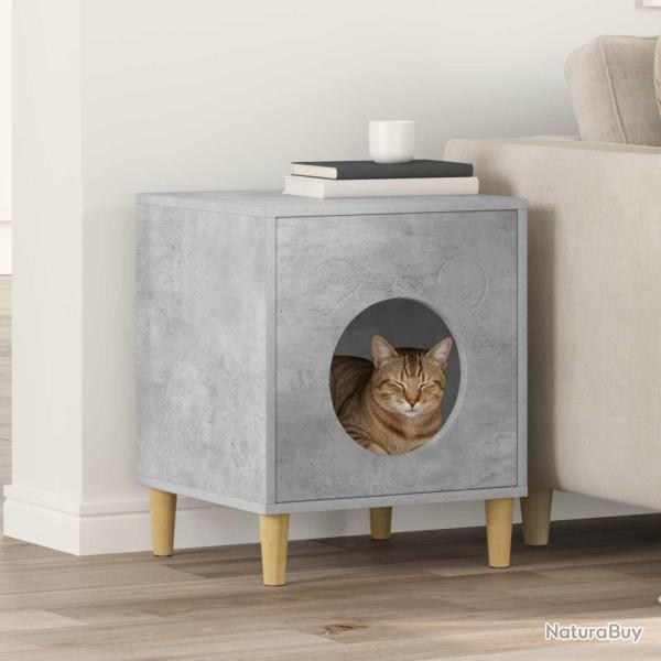 Maison pour chat B�ton 42,5 x 40 x 53 cm Bois d'ing�nierie