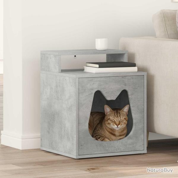 Maison pour chat, b�ton, panneau de bois, 42,5 � 40 � 53,5 cm