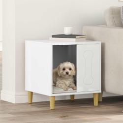 Maison pour chiens blanche brillante, 44 &times; 42 &times; 49 cm