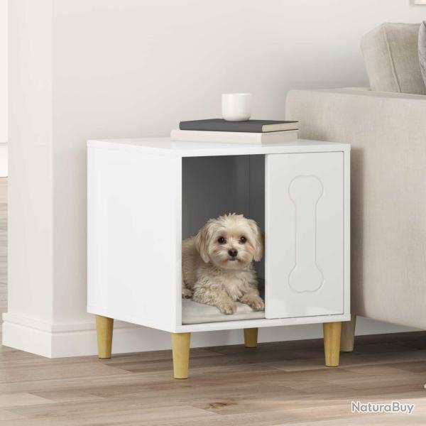 Maison pour Chiens Blanc Brillant 44 x 42 x 49 cm