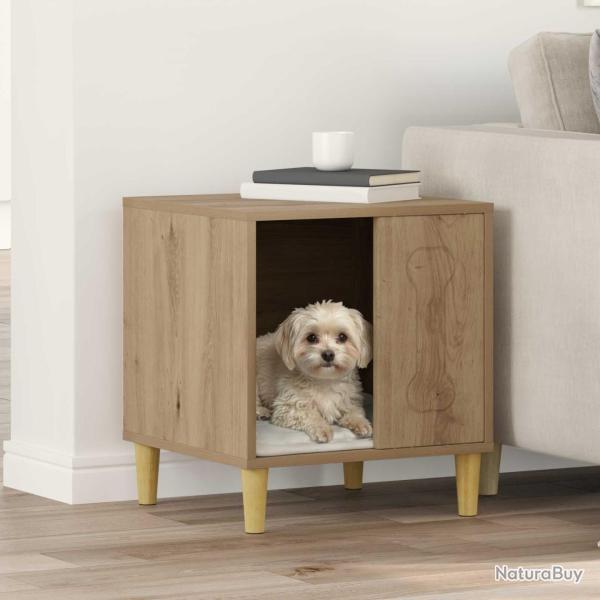 Maison pour chiens en ch�ne artisanal, 44 � 42 � 49 cm