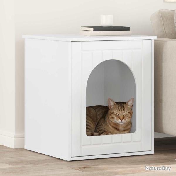 Maison pour chat, blanc brillant, 53 � 52 � 62 cm