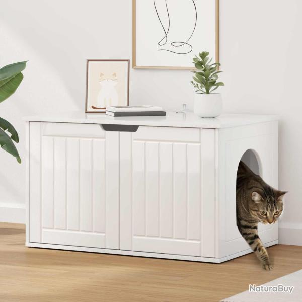 Maison pour chat Blanc Brillant 85 x 55 x 50,5 cm