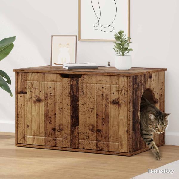 Maison pour chat Bois ancien 85 x 55 x 50,5 cm