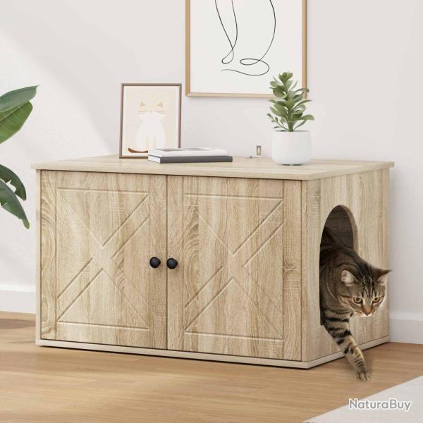 Maison pour chat 85 x 55 x 50,5 cm Bois d'ing�nierie