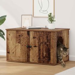 Maison pour chat Bois ancien 85 x 55 x 50 cm Bois d'ing&eacute;nierie